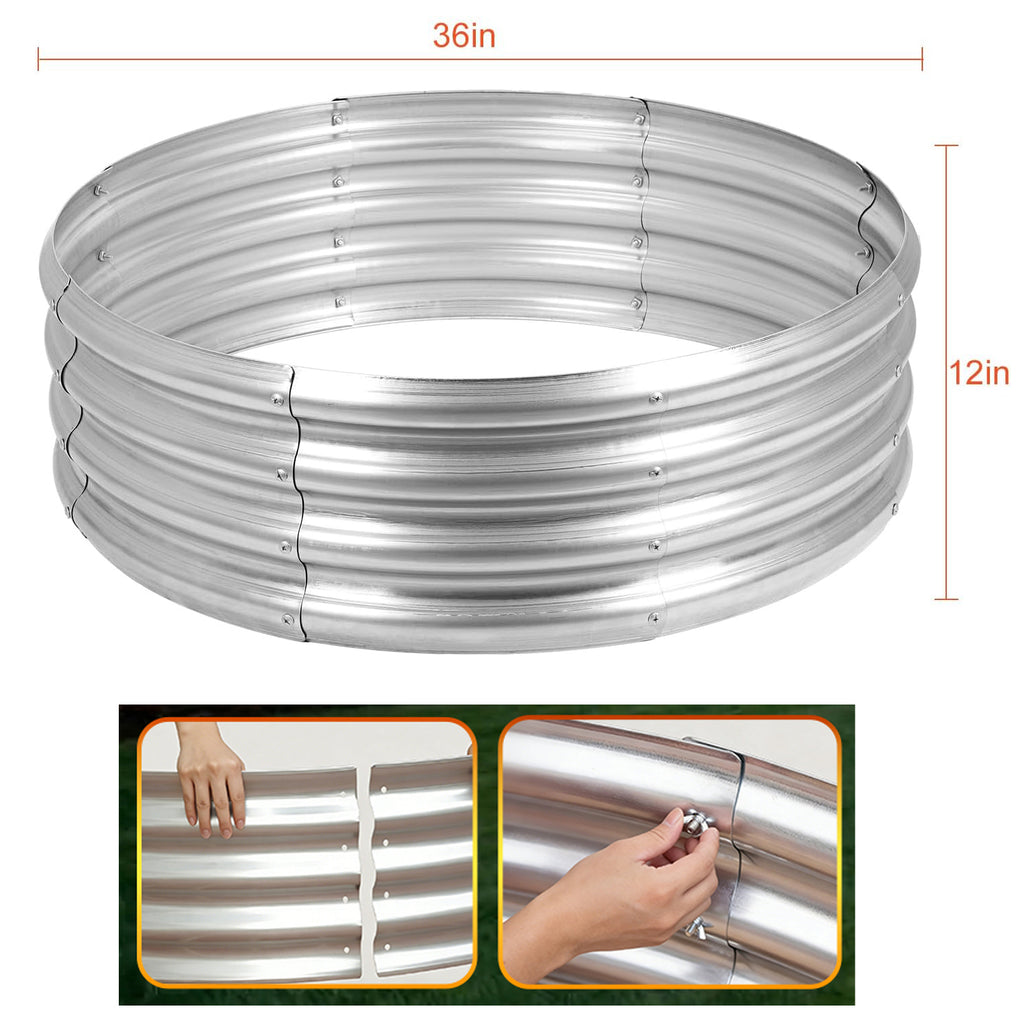 36-Inch Fire Pit Ring for Outside Wood Burning, Heavy Duty 0.8mm Thick Metal Firepit Liner