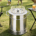 22 skewers compact single-layer smokeless portable charcoal grill stove on a white background
