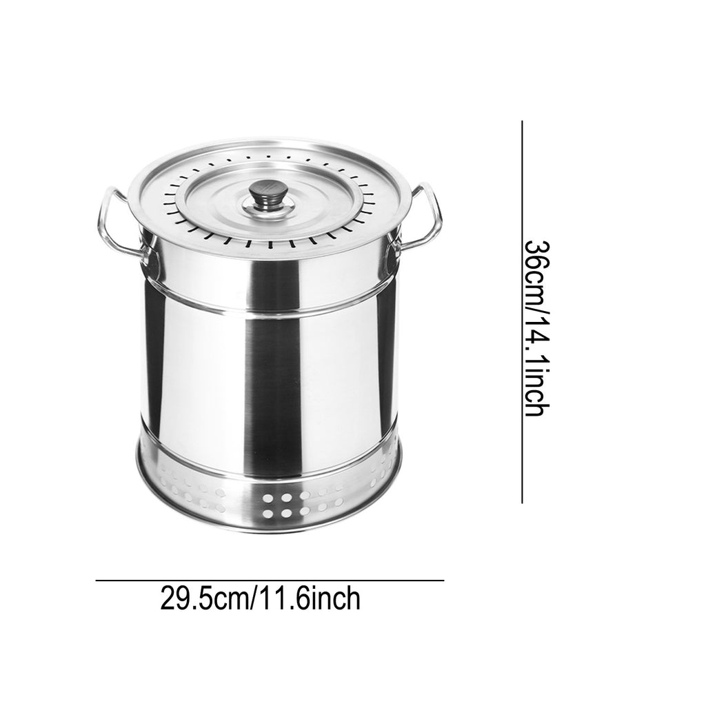 Dimensions for the single-layer grill: 14.7 inches high and 13.5 inches wide.